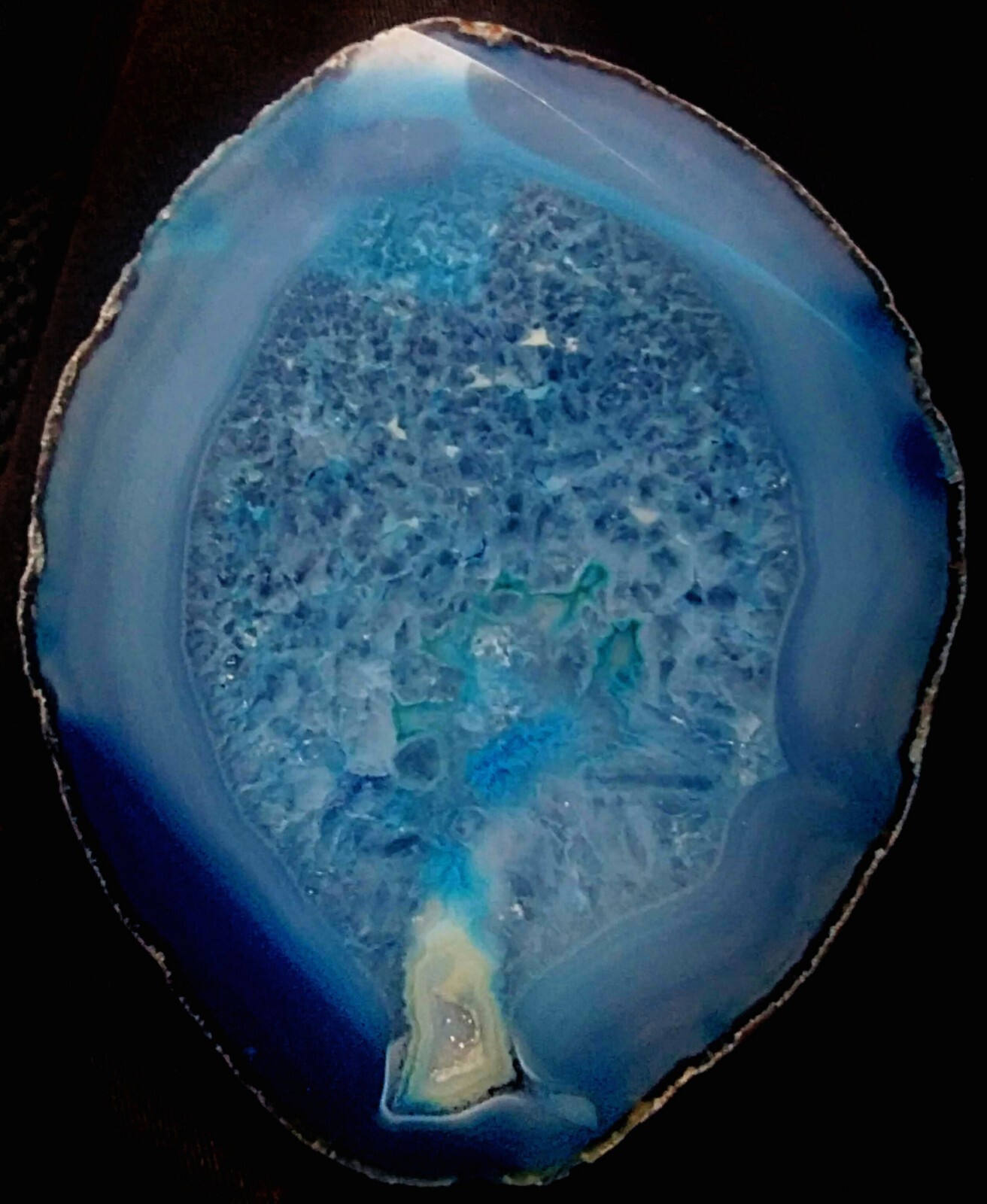 Stunning Large Blue  Agate Slice With Natural 
