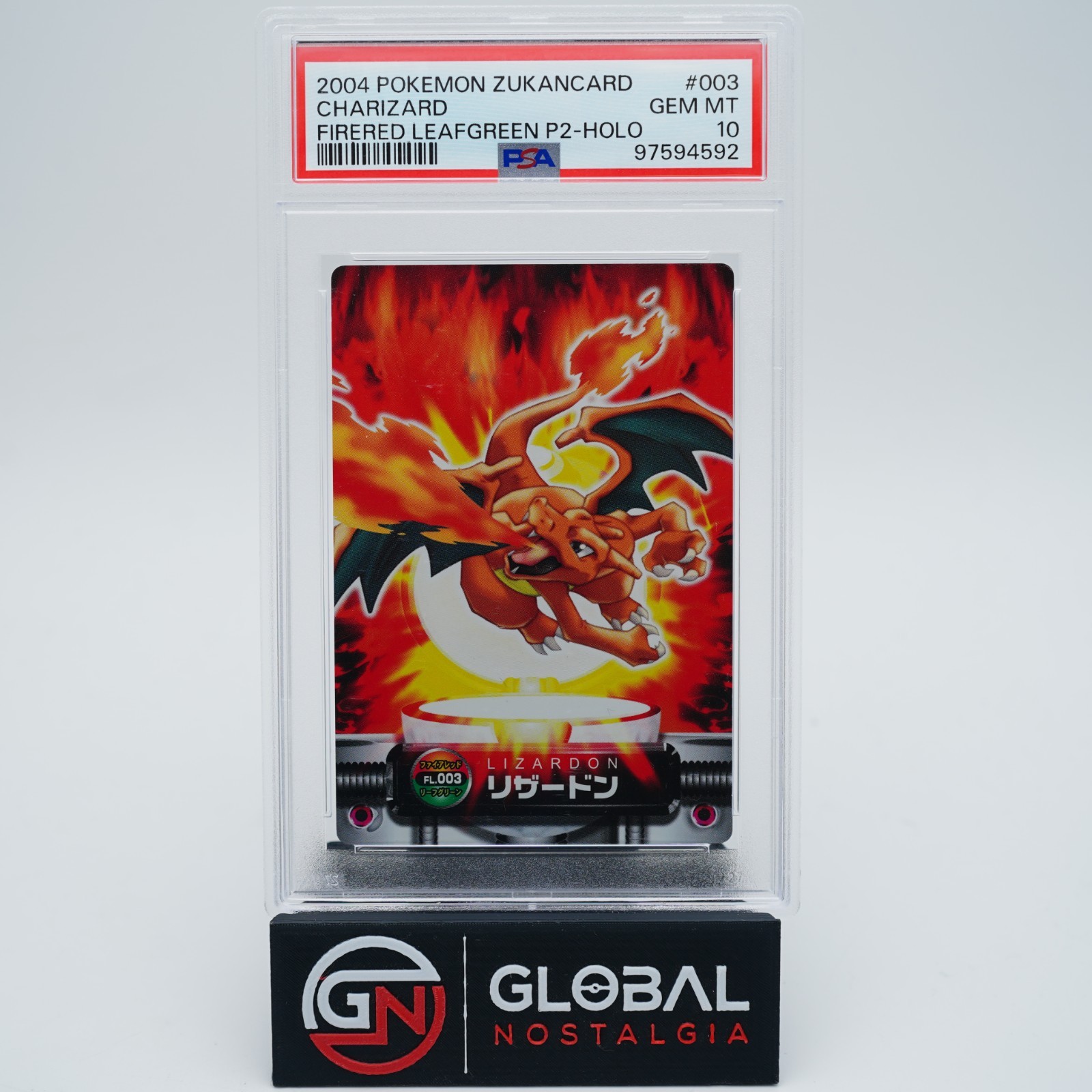 Charizard #003 Zukan carddass FireRed & Leafgreen P2-Holo Pokemon 2004 PSA 10 Charizard #003 Zukan carddass FireRed & Leafgreen P2-Holo Pokemon 2004 PSA 10