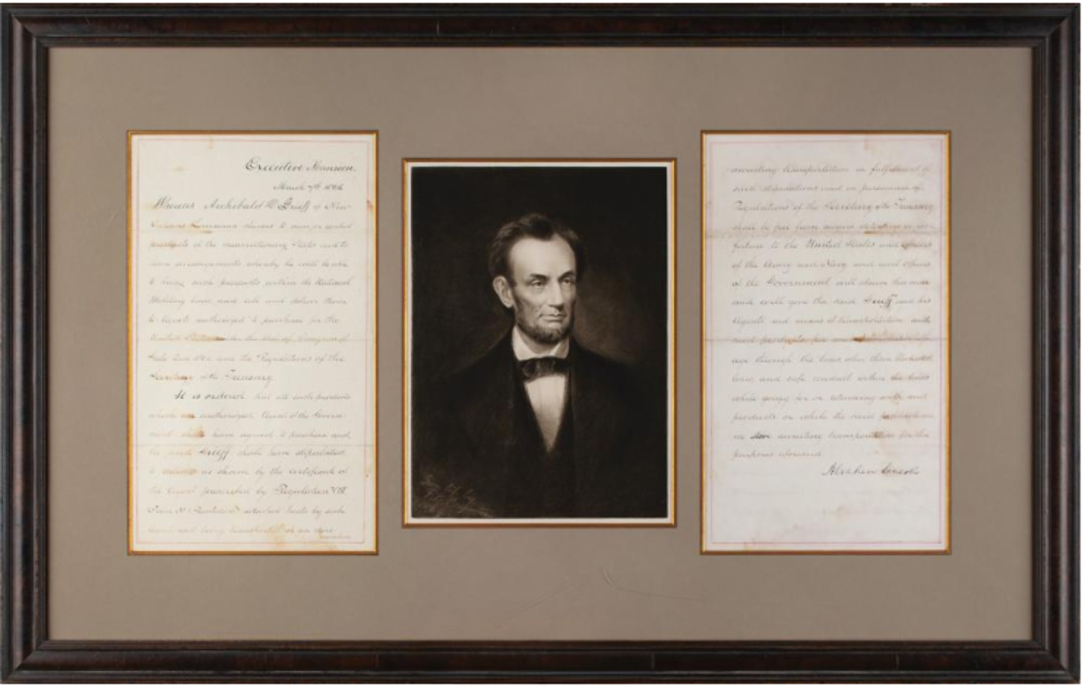 Abraham Lincoln Historic Hand-Written 1865 Document During The Civil War Abraham Lincoln Historic Hand-Written 1865 Document During The Civil War