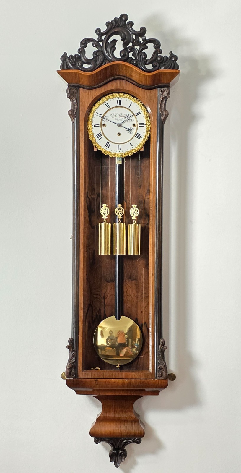 VIENNA WALL CLOCK BIEDERMEIER REGULATOR GRANDE SONNERIE, Circa 1845-48 VIENNA WALL CLOCK BIEDERMEIER REGULATOR GRANDE SONNERIE, Circa 1845-48