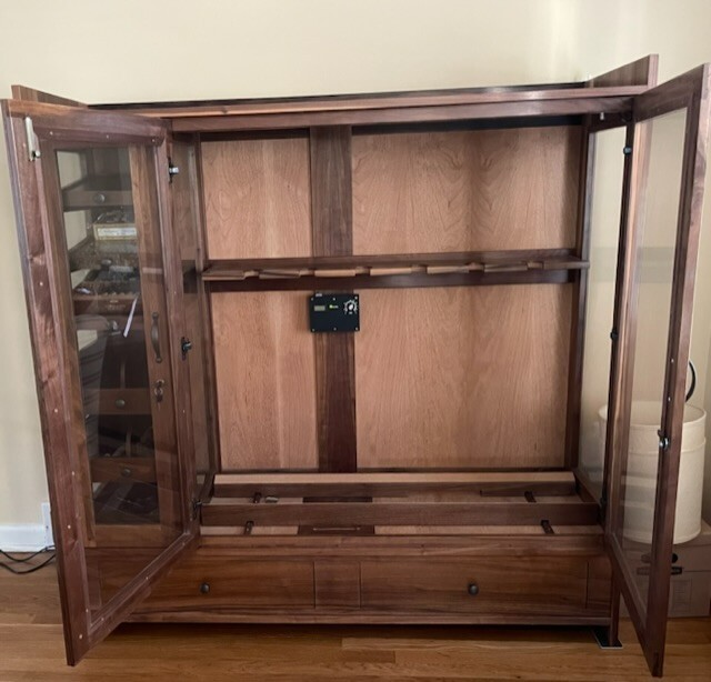 Combination Humidor and Musical Instrument Case - Custom Made in Walnut