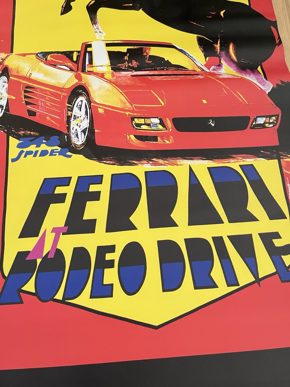 Ferrari F348 SPIDER DEBUT BANNER 1993 Rodero Drive Beverly Hills 2 Sided Vinyl