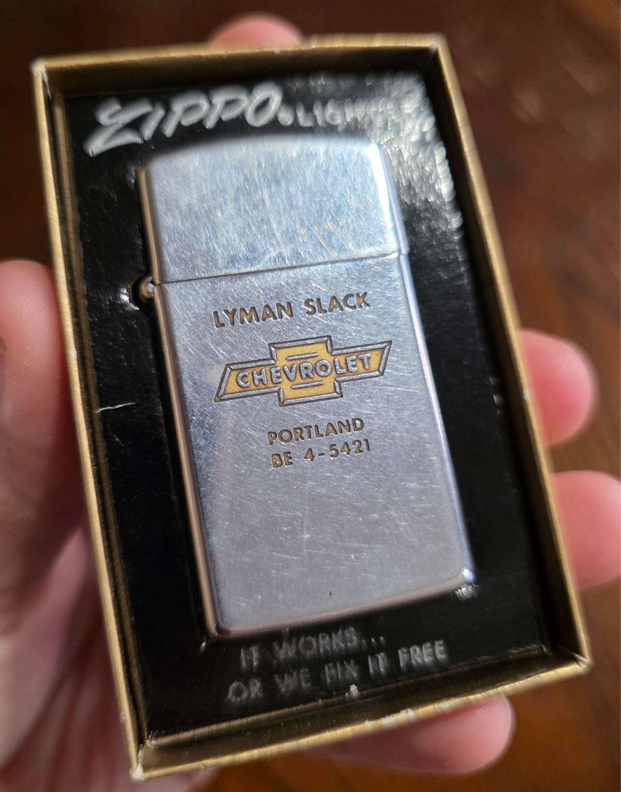 RARE FIND 1948-1950's vintage lyman slack chevy dealership employee zippo RARE FIND 1948-1950's vintage lyman slack chevy dealership employee zippo