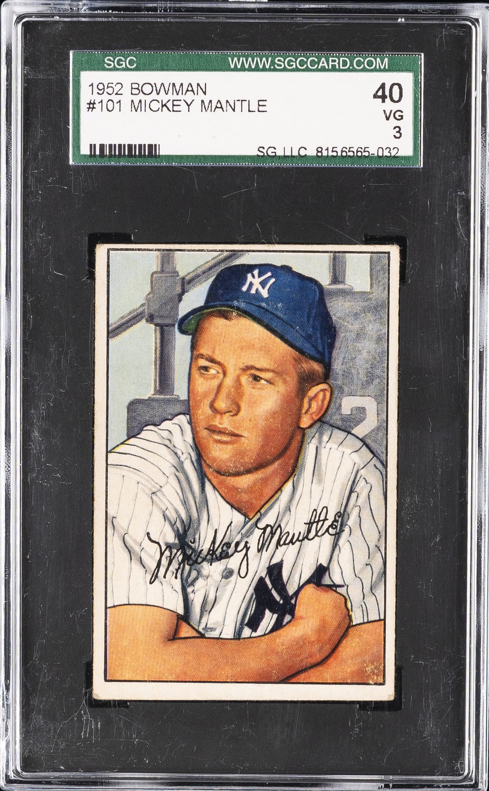 1952 BOWMAN #101 MICKEY MANTLE SGC 3