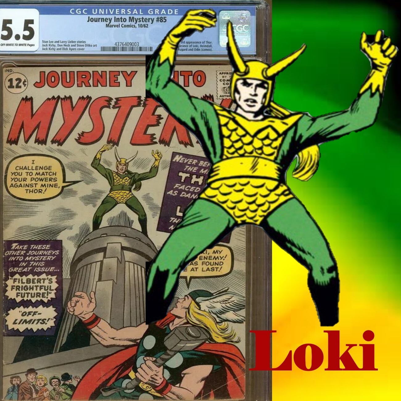 1962 Journey Into Mystery #85 CGC 5.5 ( Marvel) 1st Loki 3rd Thor 🔑🔥🔥🔑🔑🔑 1962 Journey Into Mystery #85 CGC 5.5 ( Marvel) 1st Loki 3rd Thor 🔑🔥🔥🔑🔑🔑