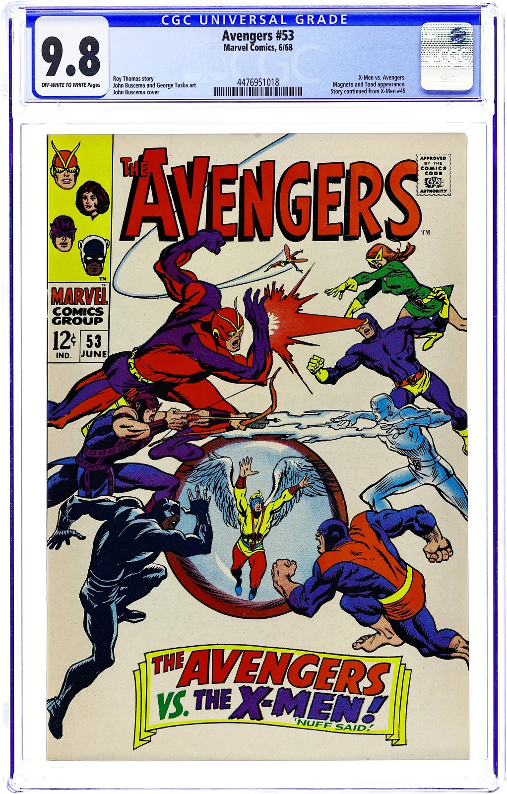 Avengers #53 CGC 9.8 1968 4476951018 Avengers #53 CGC 9.8 1968 4476951018