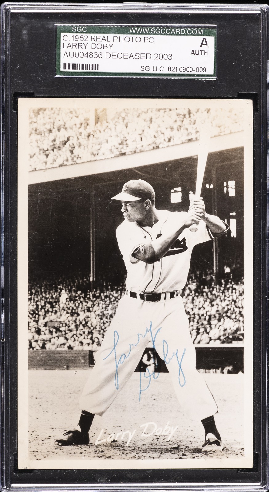 1952 REAL PHOTO PC DECEASED 2003 #AU004836 LARRY DOBY SGC A 1952 REAL PHOTO PC DECEASED 2003 #AU004836 LARRY DOBY SGC A