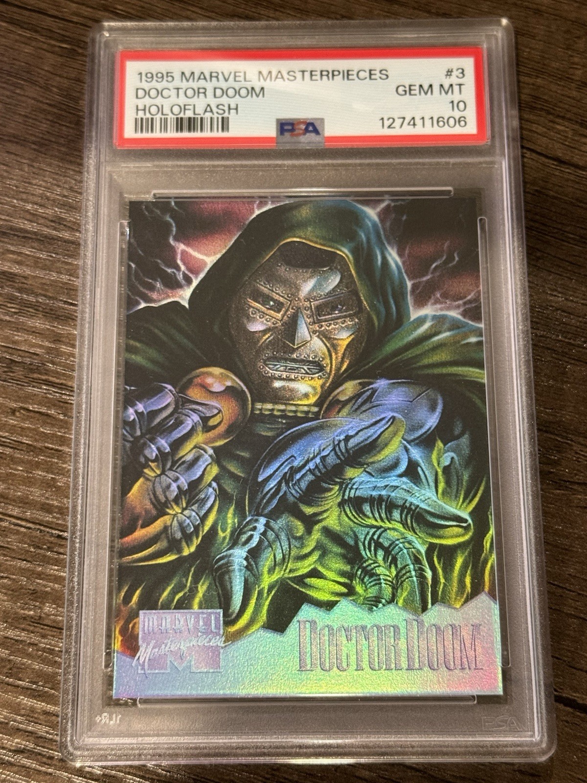 1995 Marvel Masterpieces Doctor Doom Holoflash PSA 10 GEM MT 1995 Marvel Masterpieces Doctor Doom Holoflash PSA 10 GEM MT