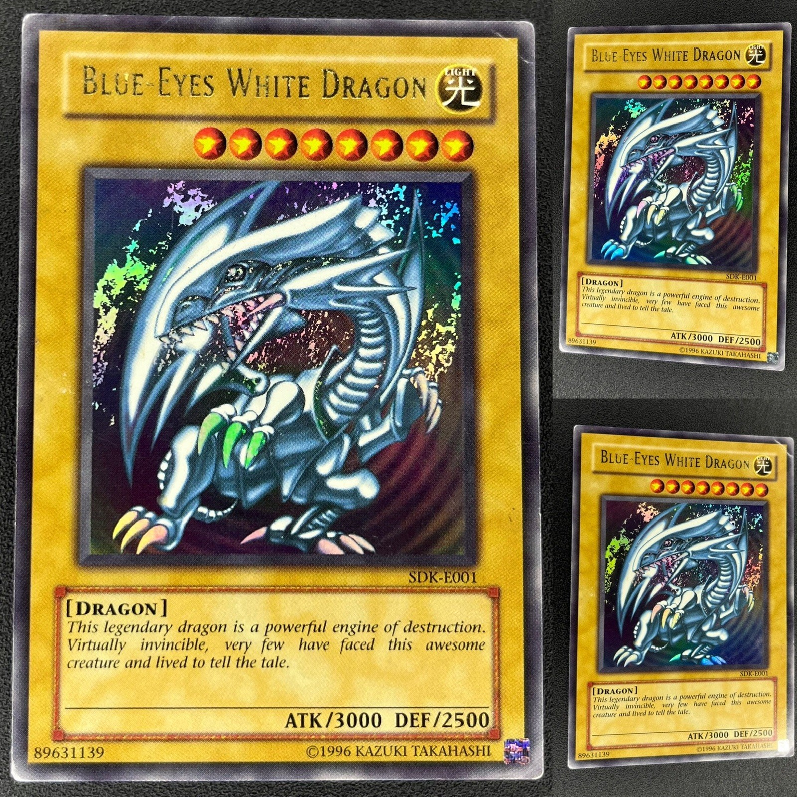 Yu-Gi-Oh Misprint Blue Eyes White Dragon - Ink Splatter Error - SDK-E001 - MP