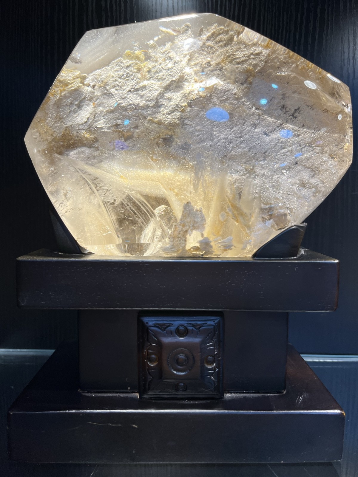 Rare Inclusion Quartz Display, Natural Phantom Crystal for Feng Shui Decor Rare Inclusion Quartz Display, Natural Phantom Crystal for Feng Shui Decor