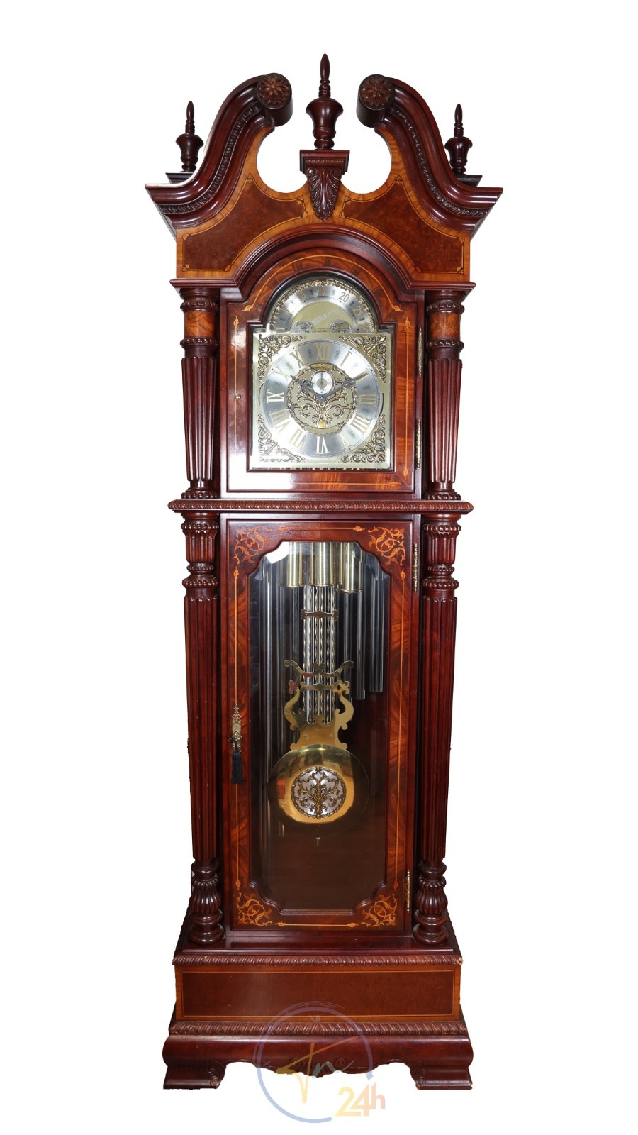 Serviced Howard Miller JH Miller 9 Tubular Grandfather Clock Model 611 - 912 Serviced Howard Miller JH Miller 9 Tubular Grandfather Clock Model 611 - 912