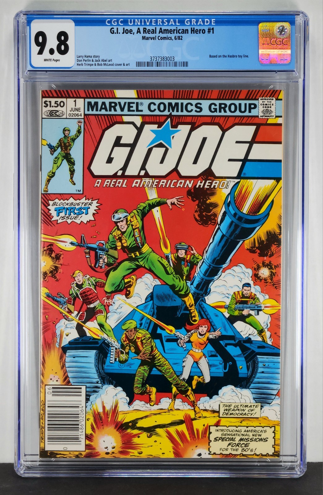 G.I. Joe Real American Hero #1 CGC 9.8 Newsstand 1982 Hama Trimpe 1st Snake Eyes