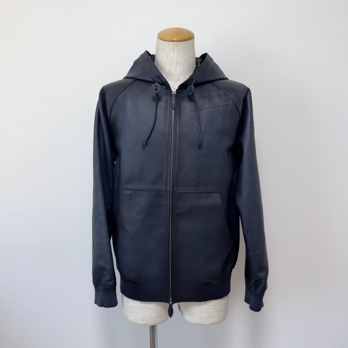 Berluti Patine Leather Zip Up Hoodie Jacket Blouson Fw22 Blue 48 Tagged Berluti Patine Leather Zip Up Hoodie Jacket Blouson Fw22 Blue 48 Tagged