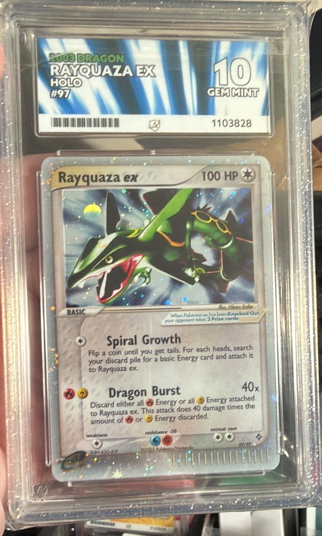 2003 RAYQUAZZA EX 97/97 DRAGON SET ACE 10 -POP 2 *** POTENTIAL PSA 10 CROSSOVER