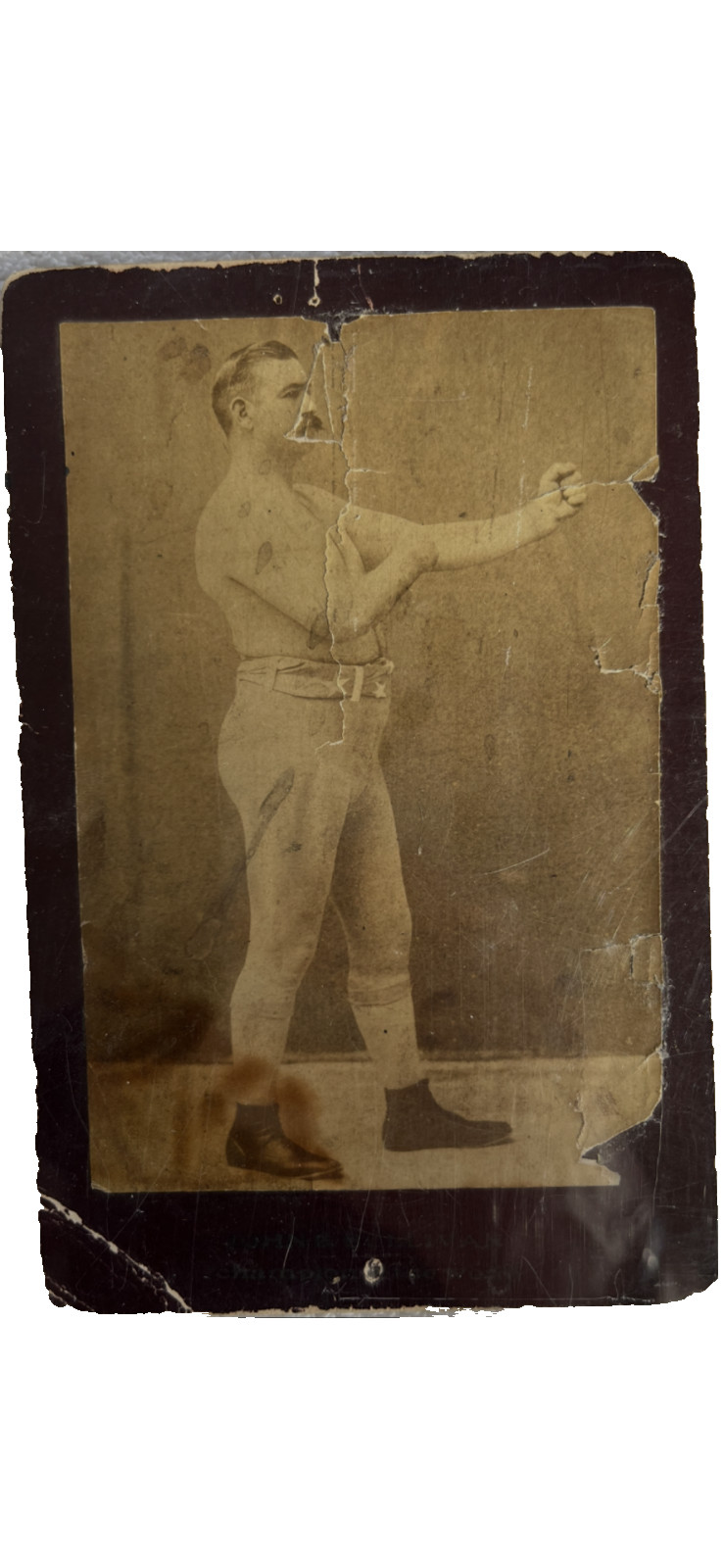 JOHN L. SULLIVAN - BOXING WORLD CHAMPION - CABINET CARD - DEC. 21, 1891 - SIGNED