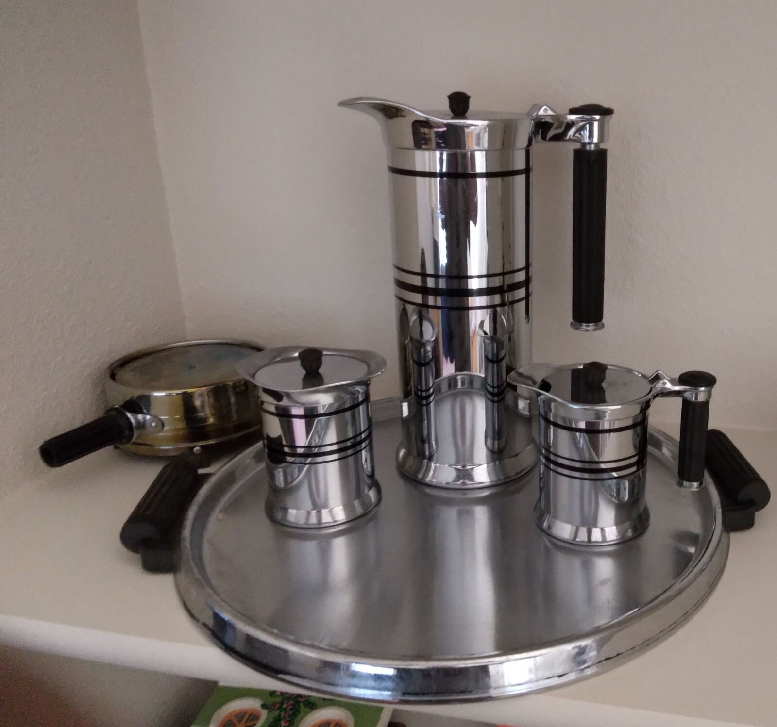 Vintage 1930's Art Deco Sunbeam Model 14 Chrome/Bakelite, Coffee/Tea Service Set