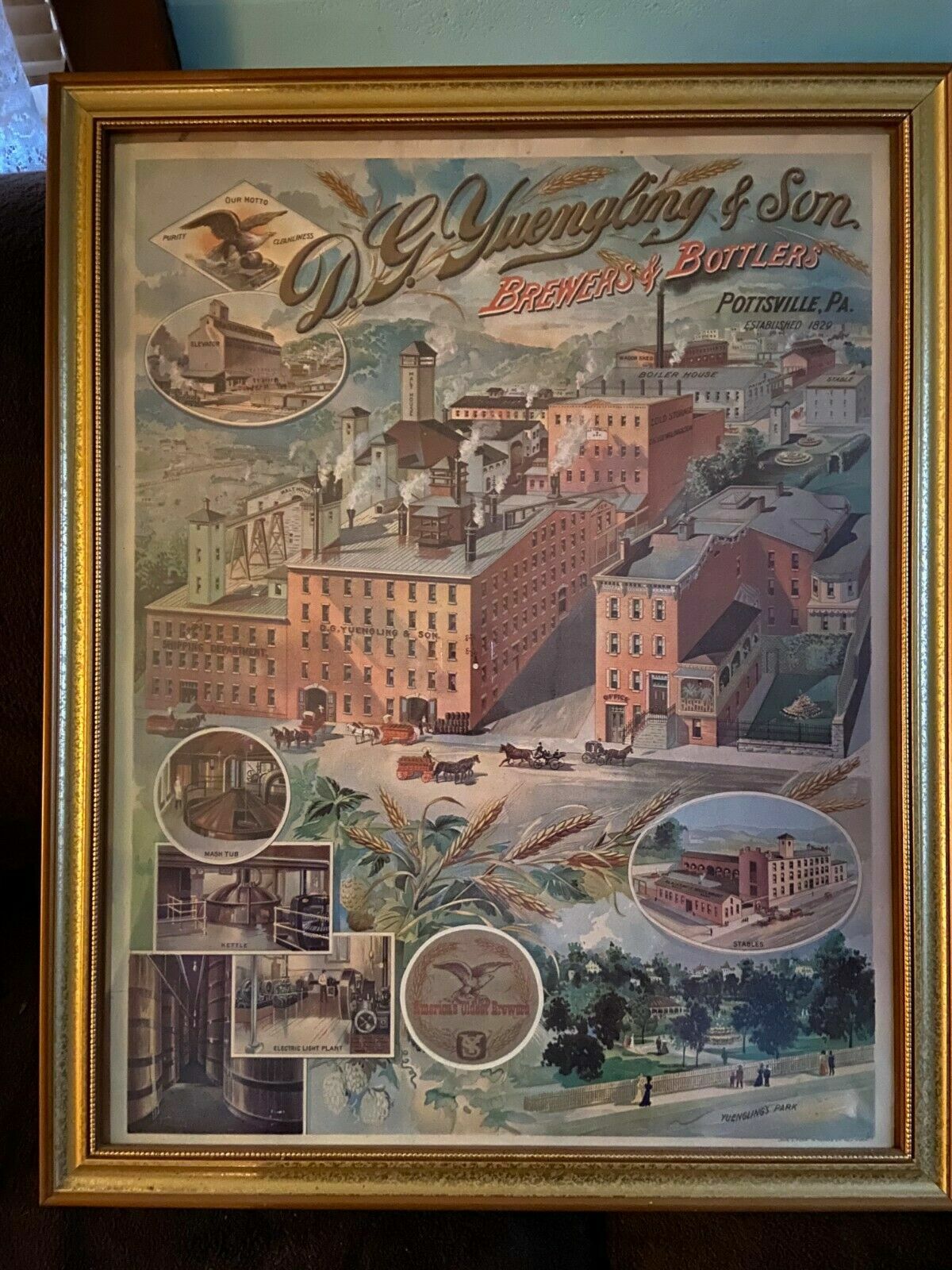 Yuengling Pottsville orig. w/Eagle center 1800s Chromolitho... excel condition Yuengling Pottsville orig. w/Eagle center 1800s Chromolitho... excel condition