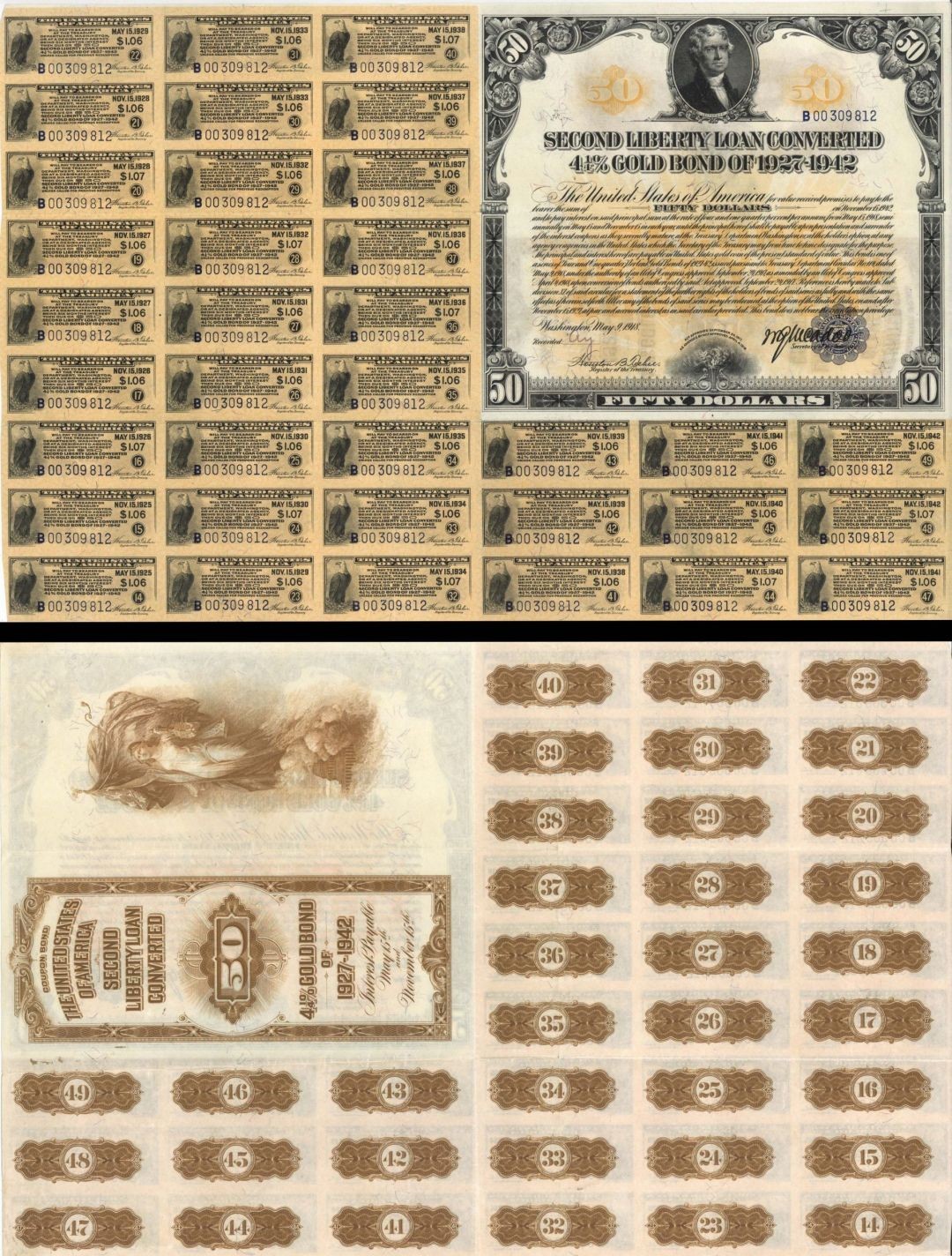 Second Liberty Loan Converted 4 1/4% Gold Bond of 1927-1942 - $50 2nd Liberty Second Liberty Loan Converted 4 1/4% Gold Bond of 1927-1942 - $50 2nd Liberty