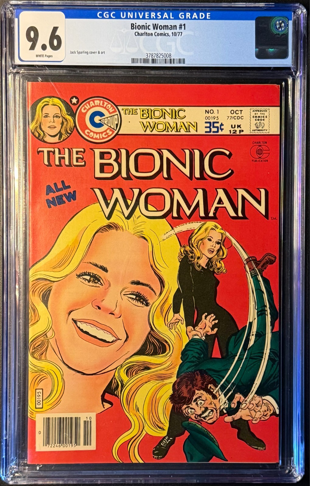 Bionic Woman #1 (Charlton Comics, 1977) CGC 9.6 White Pages TV Comic Key