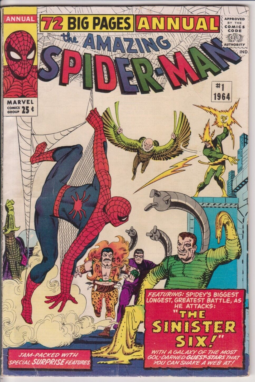 The Amazing Spider-Man Annual #1, Marvel Comics 1965 FN+ 6.5 1st Sinister Six The Amazing Spider-Man Annual #1, Marvel Comics 1965 FN+ 6.5 1st Sinister Six