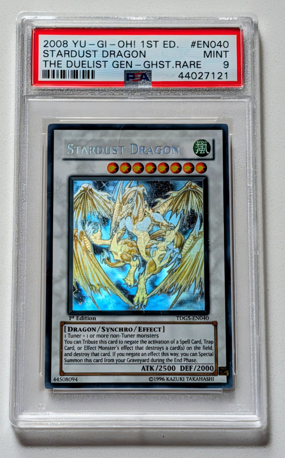 YU-GI-OH 1STEDITION TDGS GHOST RARE STARDUST DRAGON PSA 9 ANUBIS ERROR MISPRINT YU-GI-OH 1STEDITION TDGS GHOST RARE STARDUST DRAGON PSA 9 ANUBIS ERROR MISPRINT