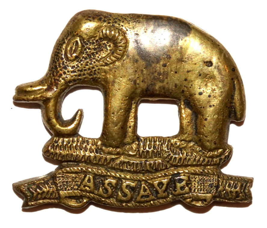 BRITISH MILITARY CAP BADGES, East India Co Regt Assaye Battle Honour Badge, 1803