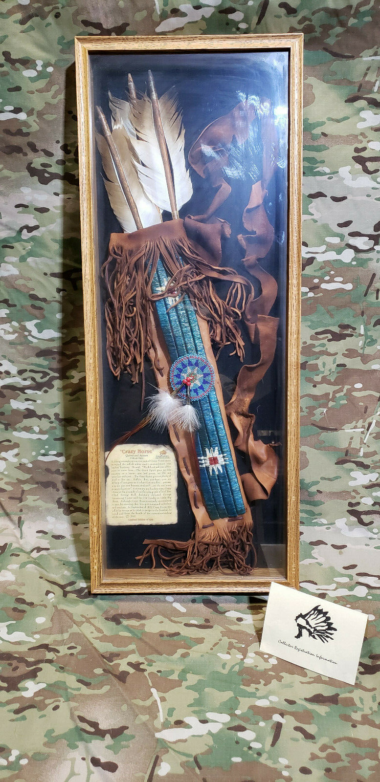 Authentic Crazy Horse Quiver & Arrows Native American W/ COA Lakota Oglala Souix Authentic Crazy Horse Quiver & Arrows Native American W/ COA Lakota Oglala Souix