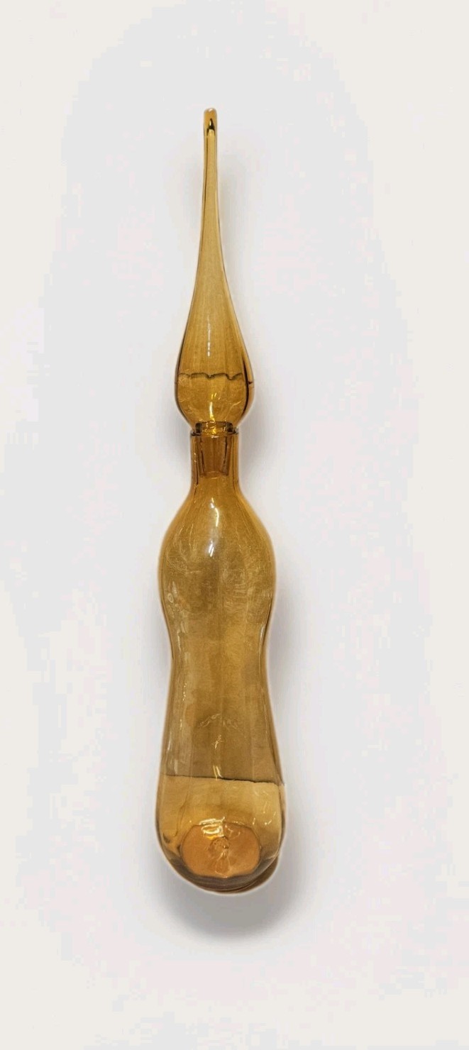 Vintage Blenko Glass 7235 Golden Wheat Floor Decanter 43 Vintage Blenko Glass 7235 Golden Wheat Floor Decanter 43