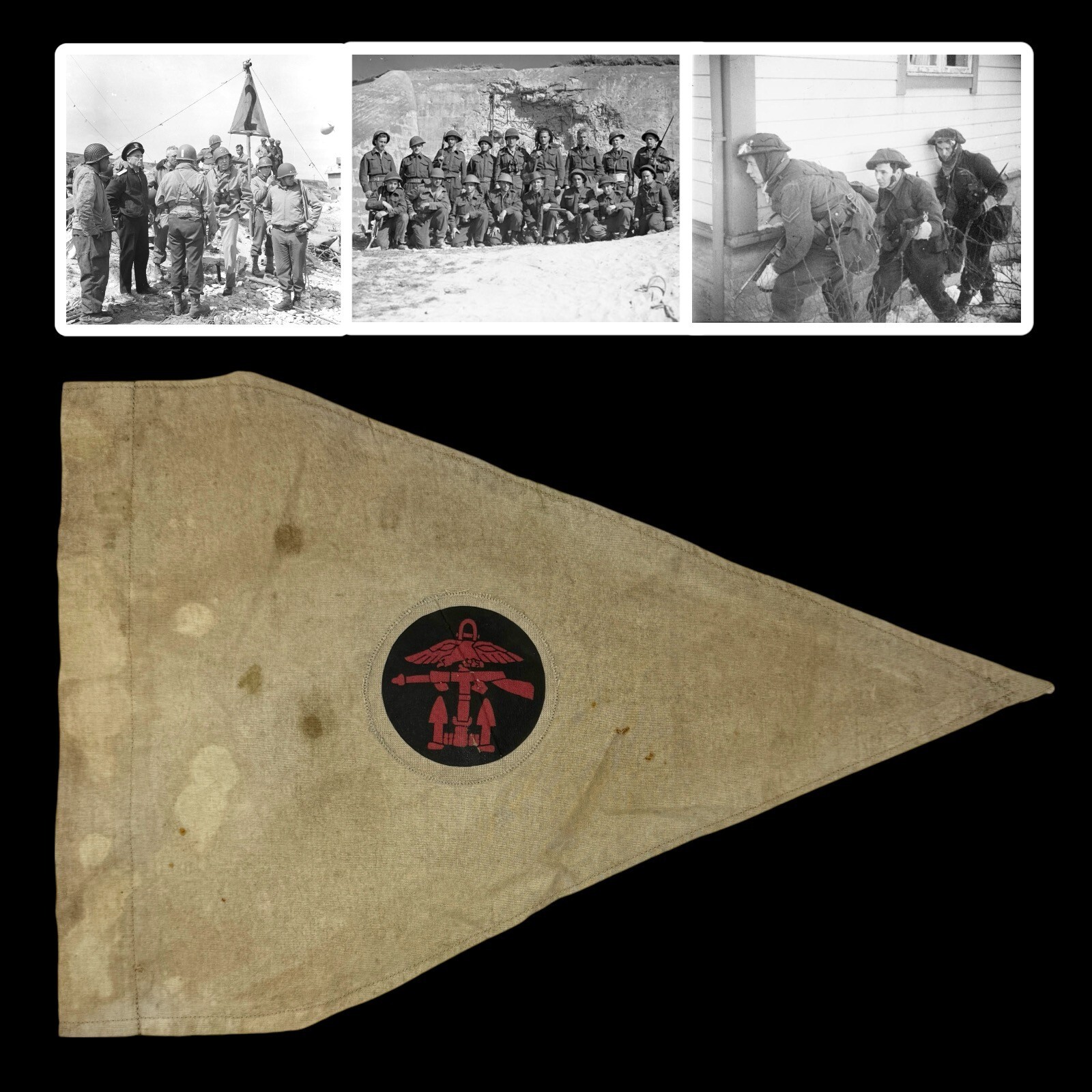 RARE WWII D-Day Operation Overlord 1944 Combined Operations Headquarters Flag RARE WWII D-Day Operation Overlord 1944 Combined Operations Headquarters Flag
