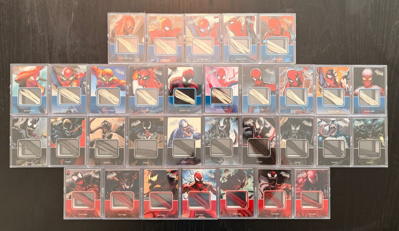 2017 Marvel Fleer Ultra Spider-Man Venom Carnage Manufactured Webbing MASTER SET 2017 Marvel Fleer Ultra Spider-Man Venom Carnage Manufactured Webbing MASTER SET