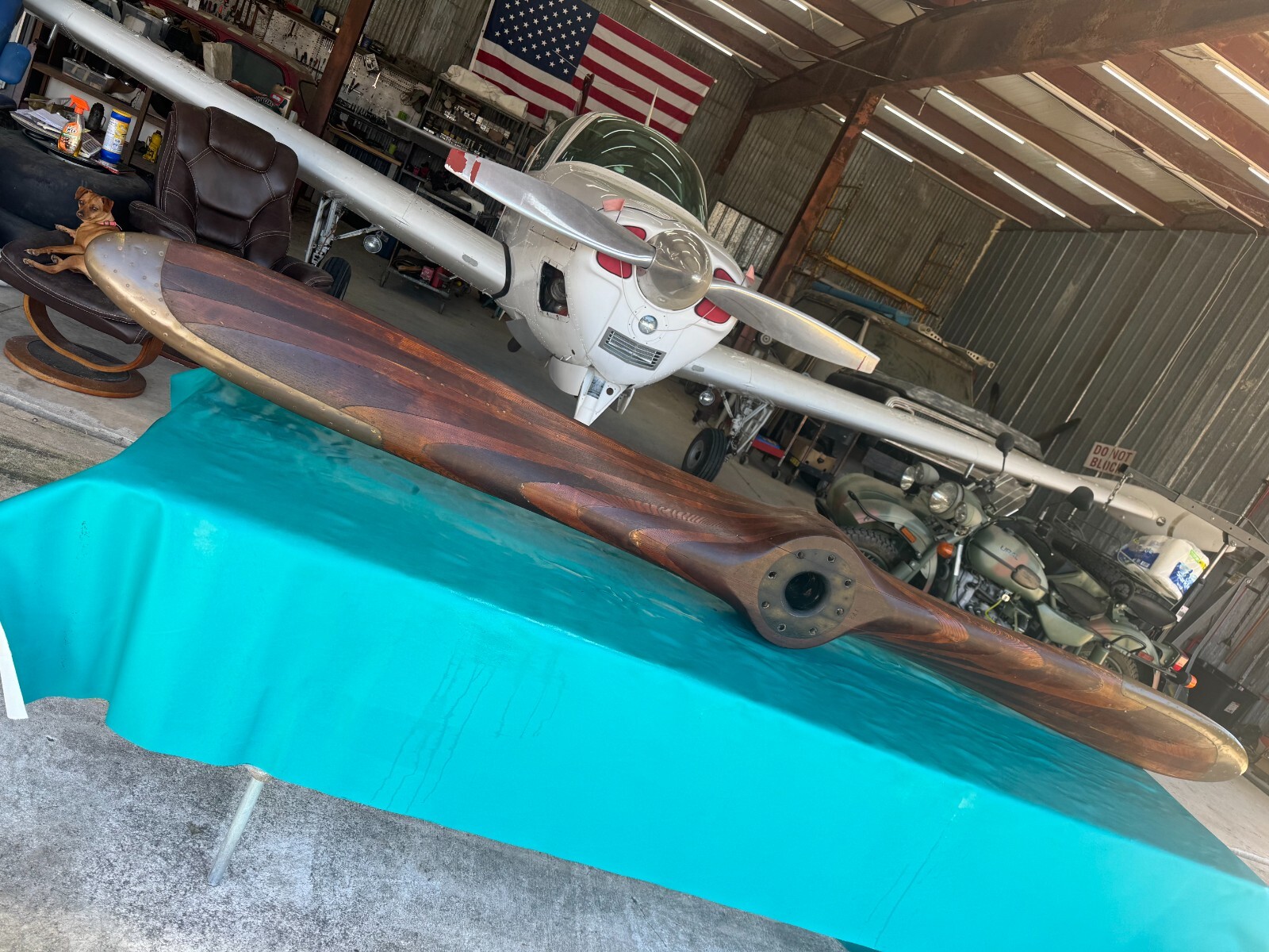 10’ LONG 1913 ANTIQUE/VINTAGE WOODEN AIRCRAFT PROPELLOR FROM DEHAVILAND DH4 BIPL