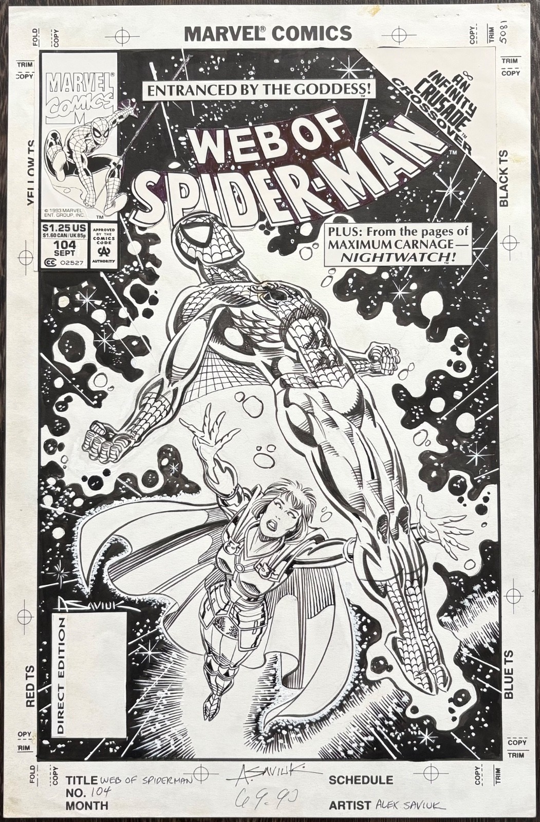 Web of Spider-Man 104 Original Art Cover by Alex Saviuk Web of Spider-Man 104 Original Art Cover by Alex Saviuk