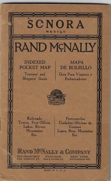Mexico, Sonora, folding map, Rand McNally, advertising, scarce, travel, Mexico, Sonora, folding map, Rand McNally, advertising, scarce, travel,