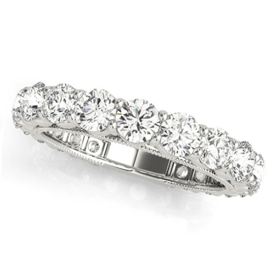 Luxury Diamond Eternity Wedding Ring Band 18k White Gold 2.61ct Luxury Diamond Eternity Wedding Ring Band 18k White Gold 2.61ct