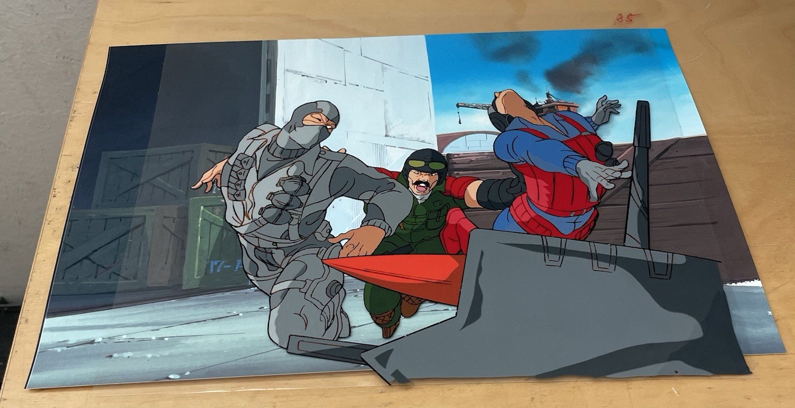 Firefly, Mutt, Scrap-Iron Production Animation Cel GI Joe Revenge of Cobra Firefly, Mutt, Scrap-Iron Production Animation Cel GI Joe Revenge of Cobra