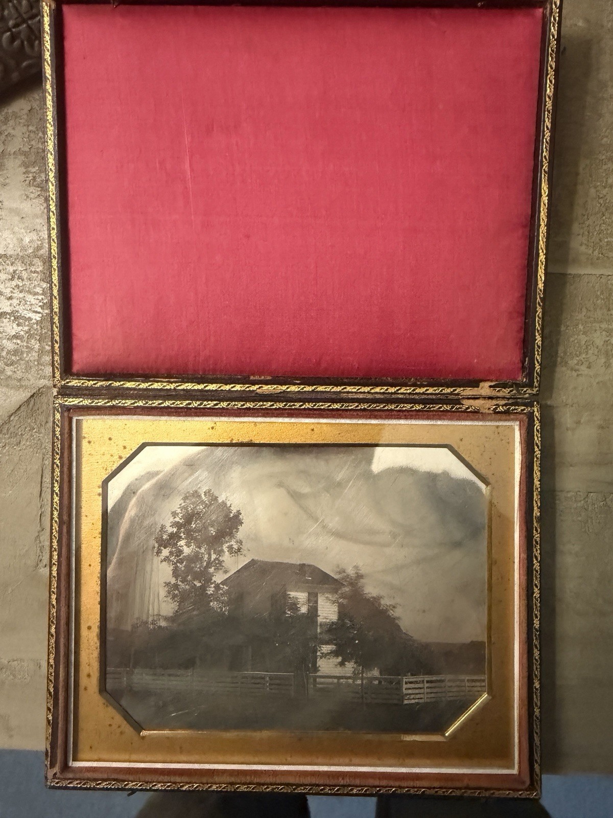 1840s Half Plate Daguerreotype Outdoor Photo Building House Possibly CALI