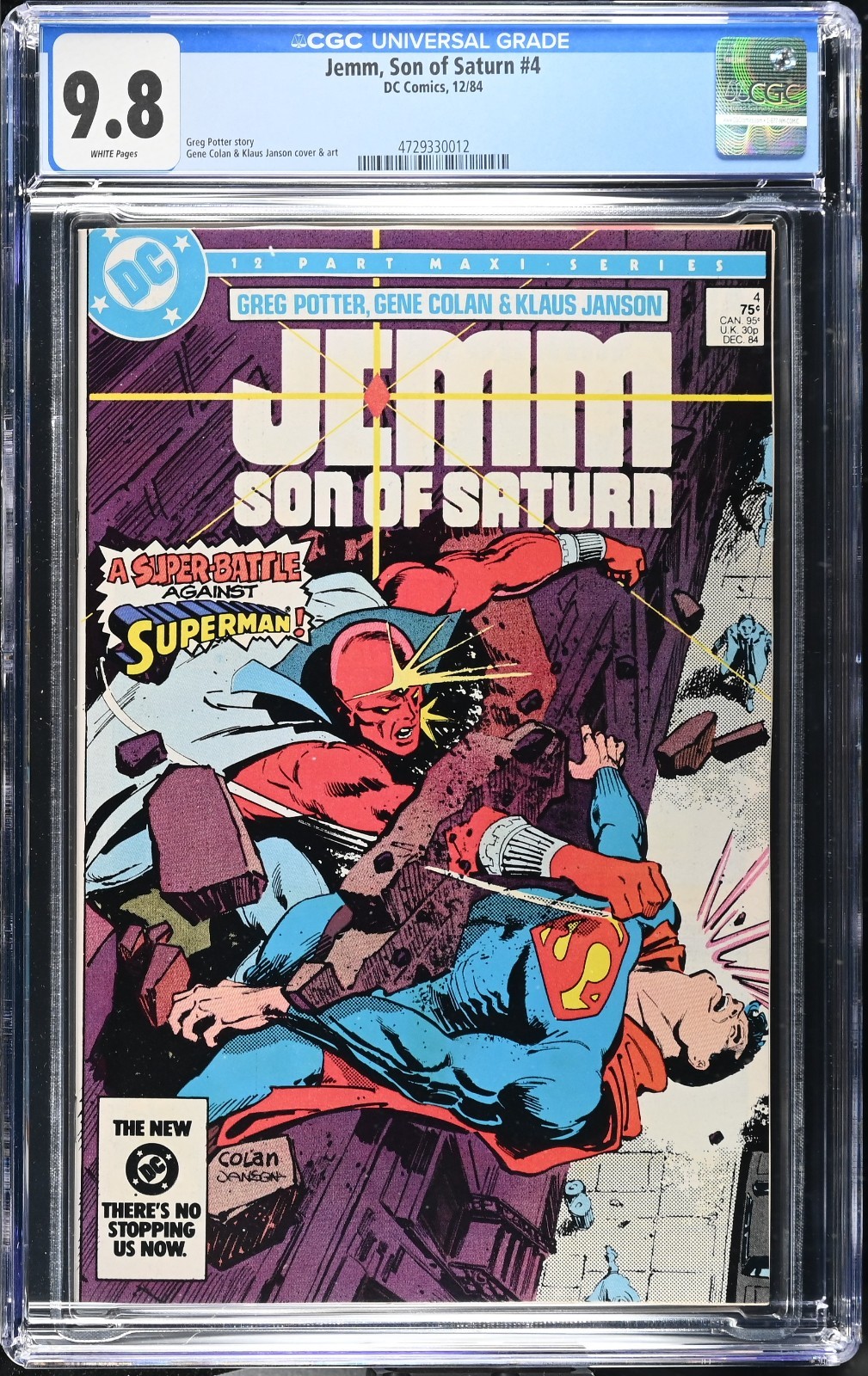 Jemm, Son of Saturn #4 CGC 9.8 WP NM/M DC 1984 Superman Battle Rare VHTF 🪐 Jemm, Son of Saturn #4 CGC 9.8 WP NM/M DC 1984 Superman Battle Rare VHTF 🪐