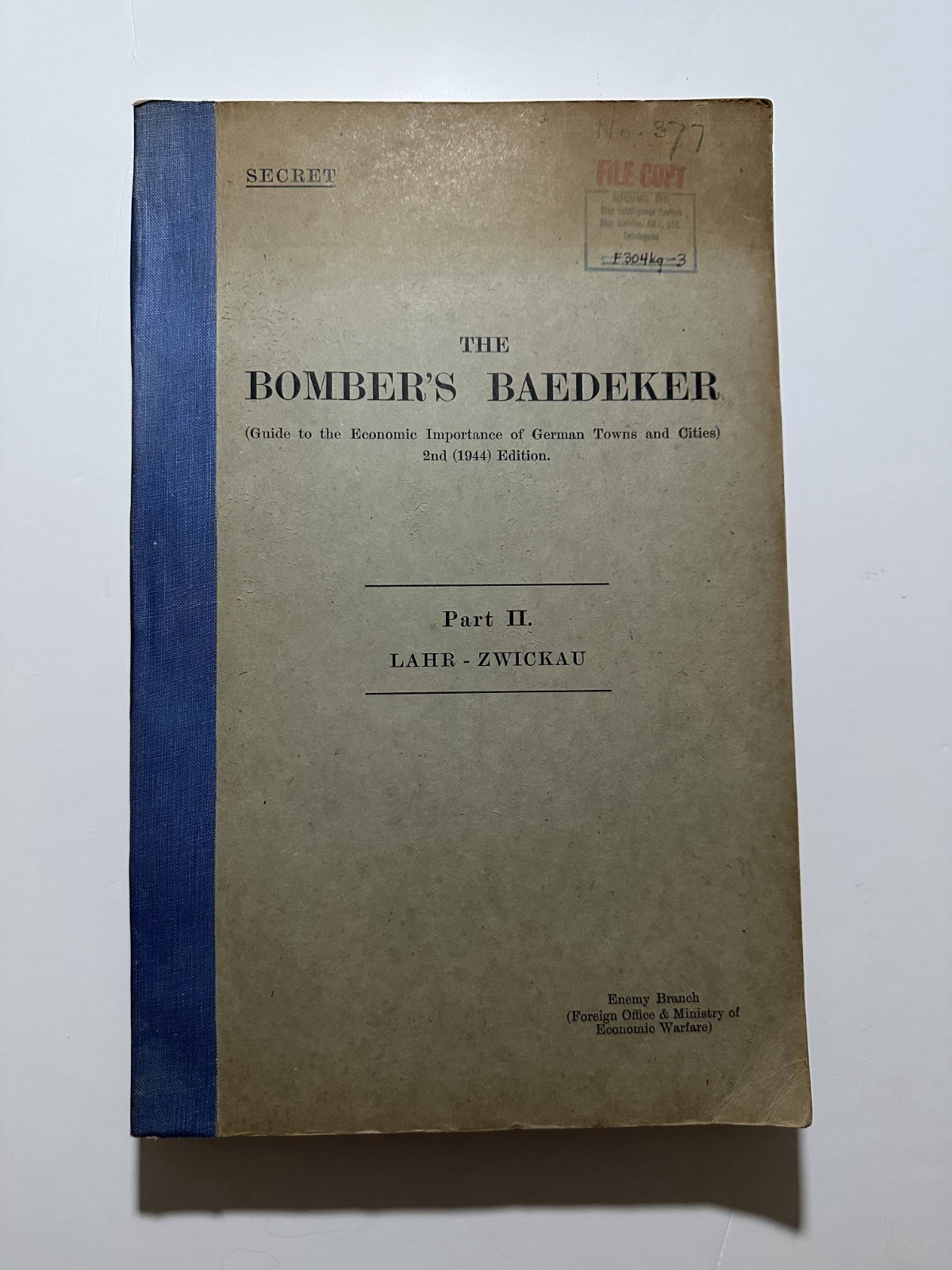 RAF “Bomber’s Baedeker” Part II L-Z (1944) Secret WWII Target Book w/ Map
