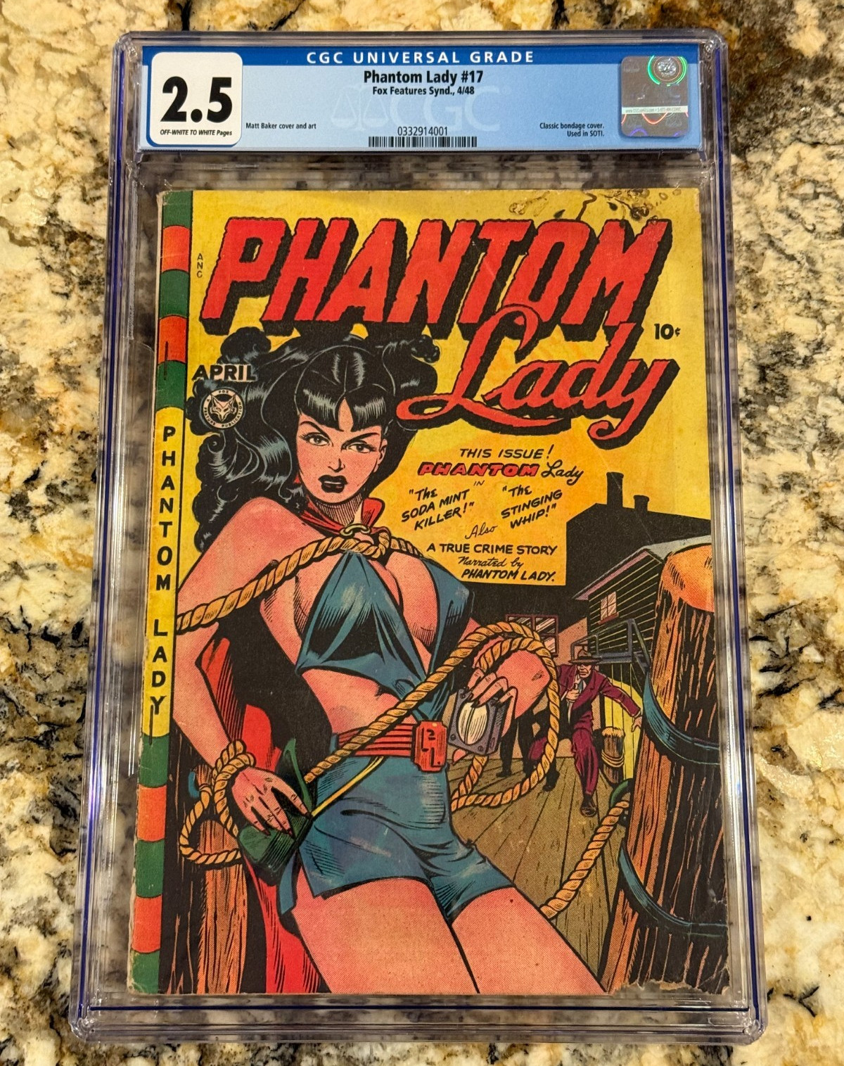 Phantom Lady #17 CGC 2.5 Ow/White Pages Golden Age Matt Baker GGA Bondage Grail Phantom Lady #17 CGC 2.5 Ow/White Pages Golden Age Matt Baker GGA Bondage Grail