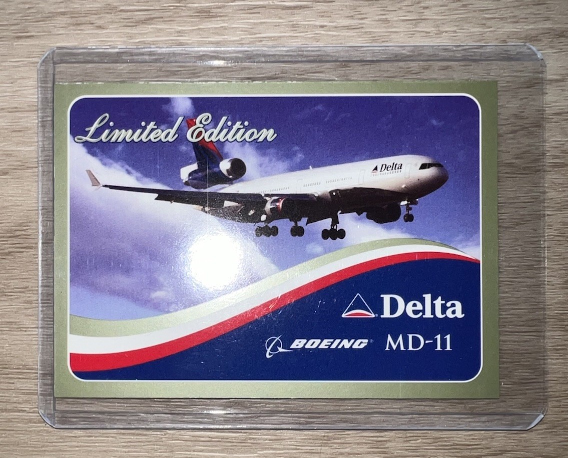 DELTA AIR LINES PILOT TRADING CARD 1 MCDONNELL DOUGLAS MD-11 CARD 2003 RARE