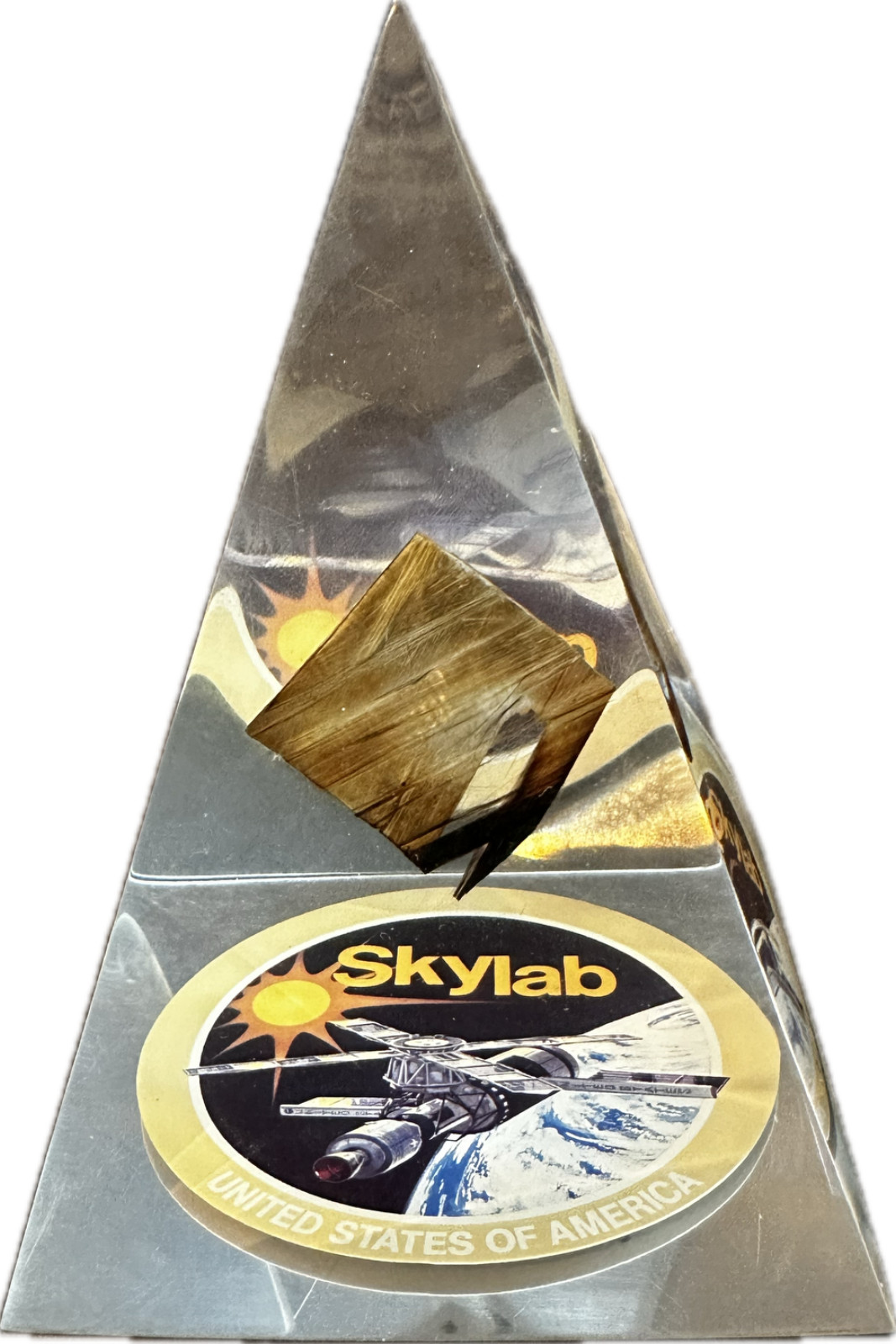 Piece of Skylab 1 Space Station, Flown Artifact Relic in Acylic From Crash 1979