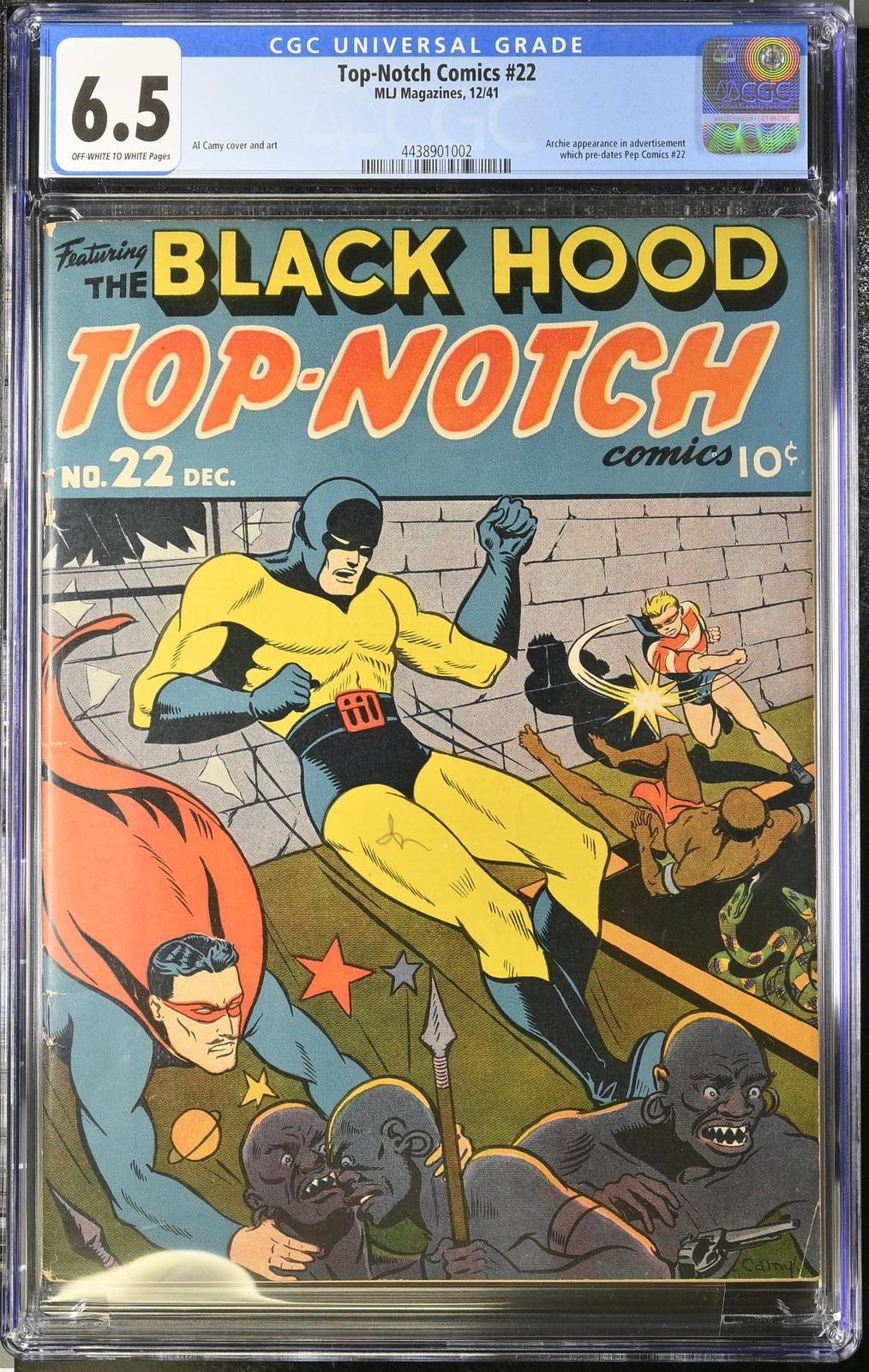 Top Notch Comics #22 CGC FN+ 6.5 1st Appearance Archie Pre-Dates Pep #22 Top Notch Comics #22 CGC FN+ 6.5 1st Appearance Archie Pre-Dates Pep #22