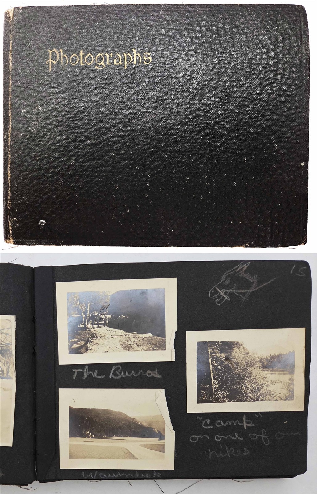 1920s antique PHOTO ALBUM lynn ma WILLIAM CLARK camp wellesley winona providence