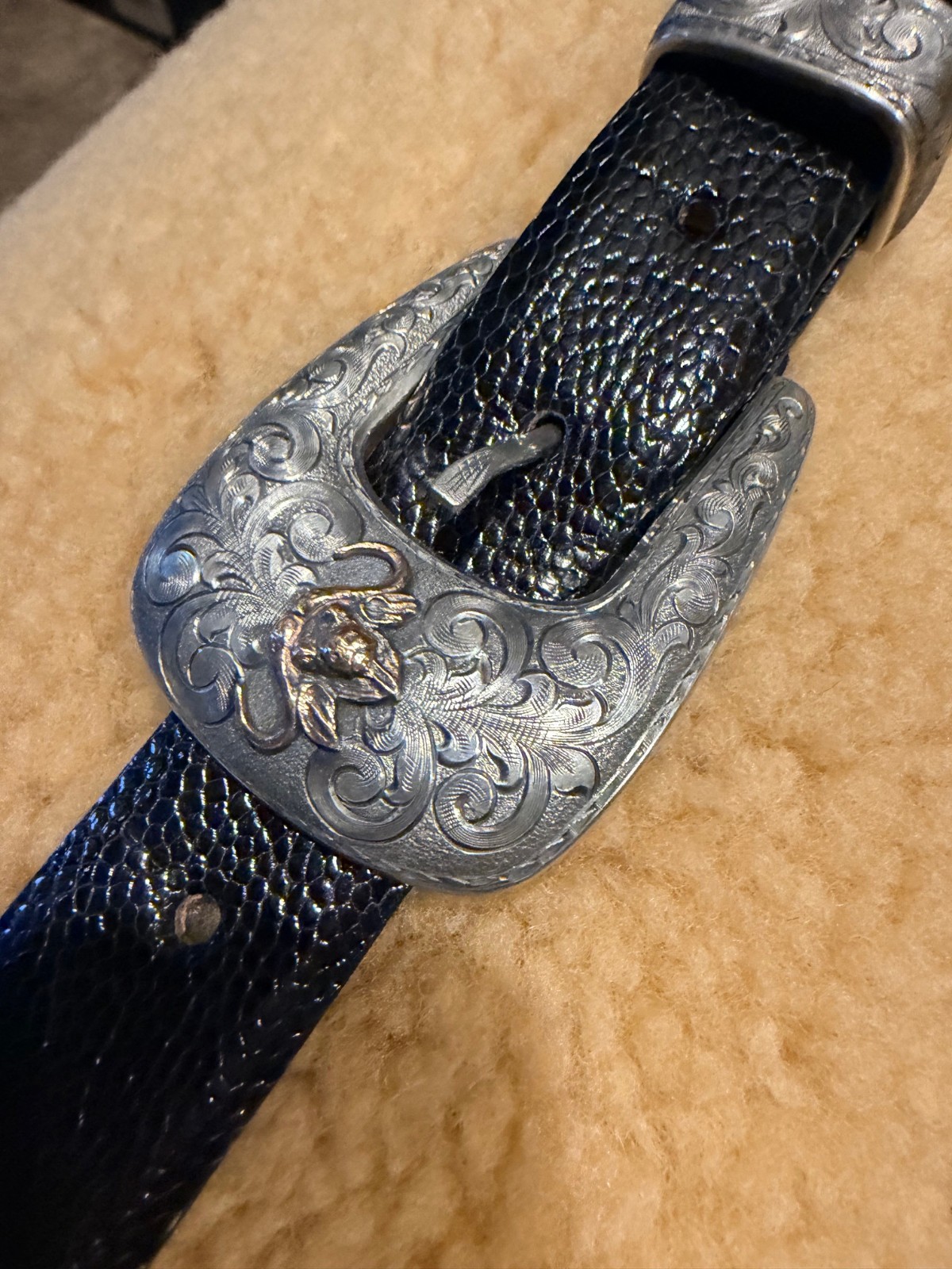 NOS Clint Orms Ranger Buckle Set Rose Gold Cape Buffalo - Engraved beautifully. NOS Clint Orms Ranger Buckle Set Rose Gold Cape Buffalo - Engraved beautifully.