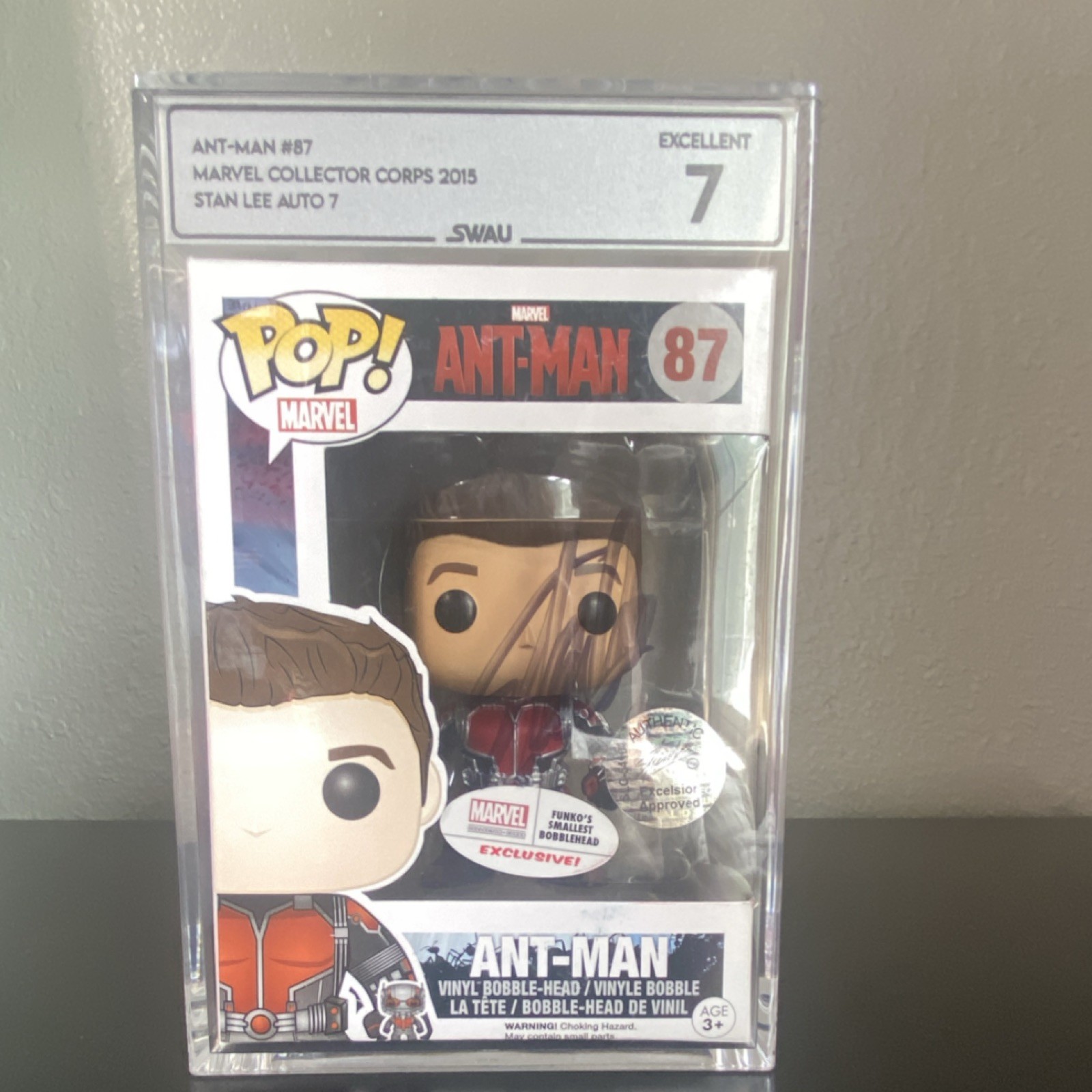 🔥Rare Funko Pop Marvel Ant-Man #87 Exclusive Autographed Stan Lee Grade 70🔥