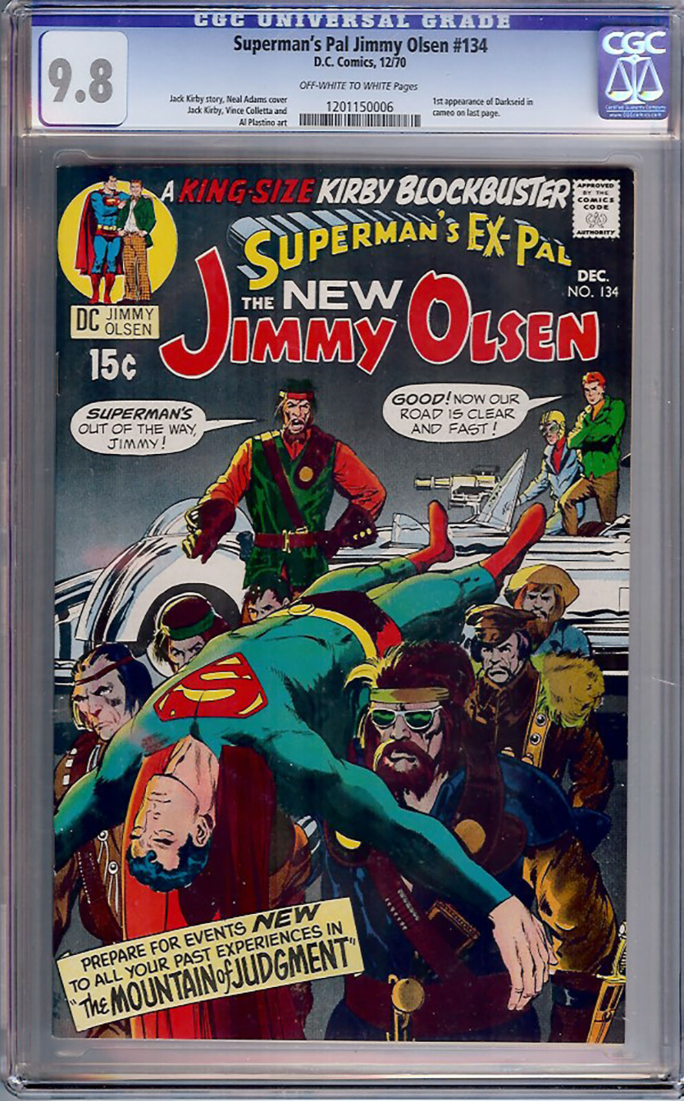 Superman's Pal Jimmy Olsen #134 CGC 9.8 DC 1970 1st Darkseid RARE NM/Mint cm Superman's Pal Jimmy Olsen #134 CGC 9.8 DC 1970 1st Darkseid RARE NM/Mint cm