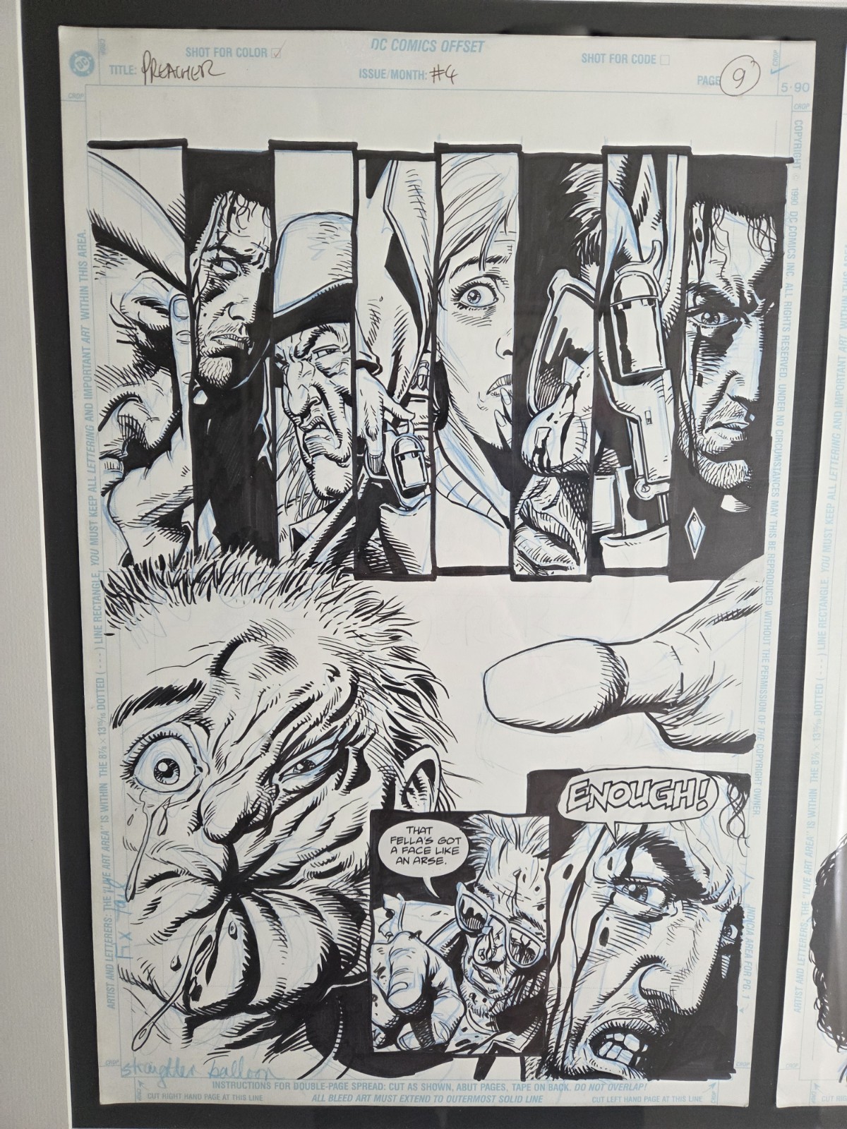 Preacher #4 ORIGINAL art comic Steve Dillon, Custer, Saint, Arseface Preacher #4 ORIGINAL art comic Steve Dillon, Custer, Saint, Arseface