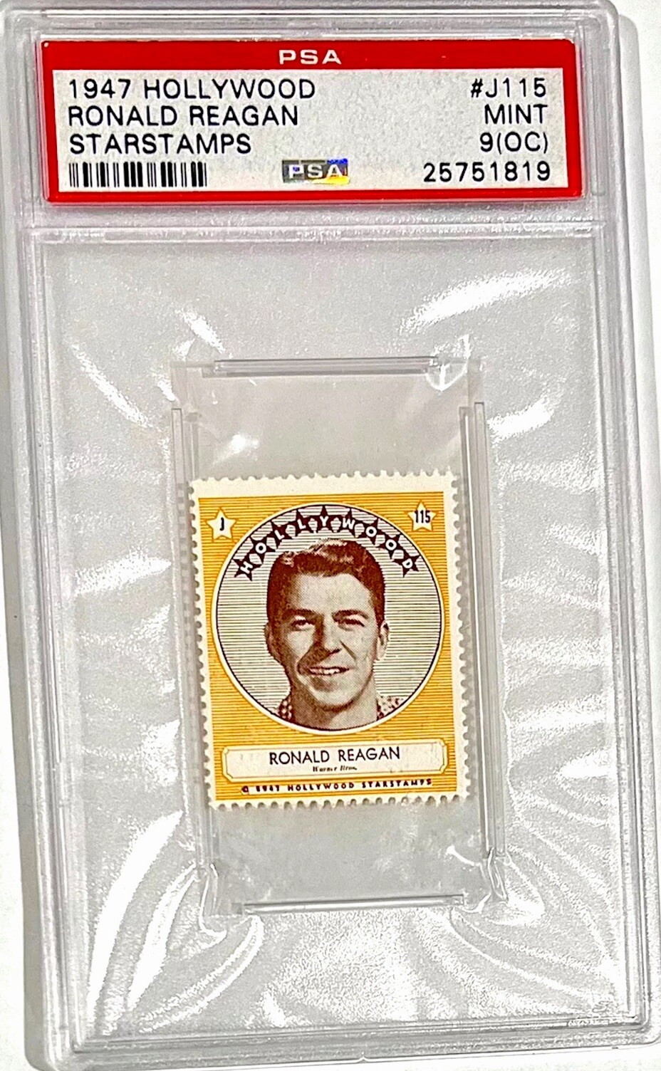 1947 HOLLYWOOD STARSTAMPS RONALD REAGAN RC 1/1 PSA 9 ((ULTRA RARE)) 1947 HOLLYWOOD STARSTAMPS RONALD REAGAN RC 1/1 PSA 9 ((ULTRA RARE))