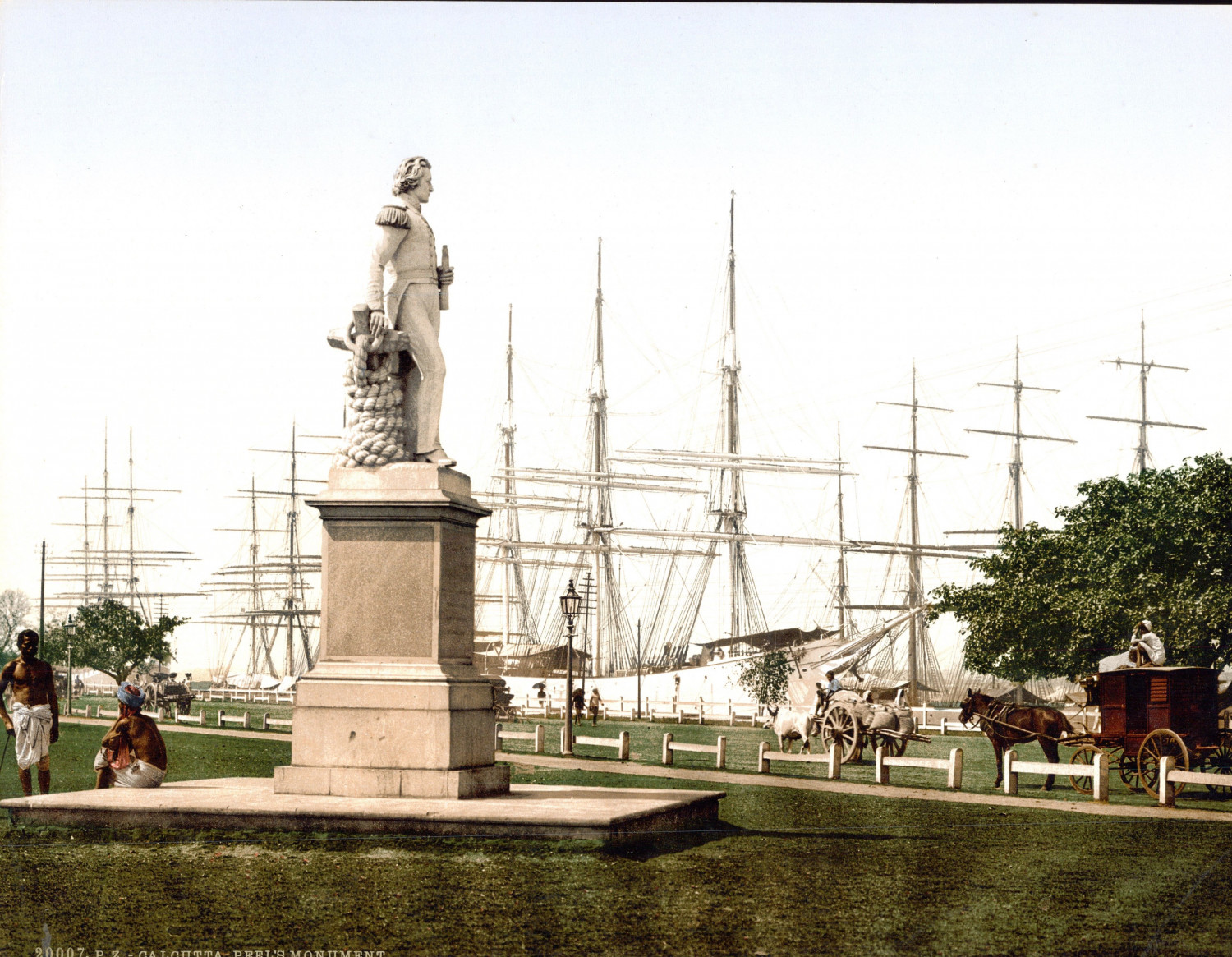 India, Calcutta, Peel’s Monument Photochrome, Vintage Photochrome 20.5x26 India, Calcutta, Peel’s Monument Photochrome, Vintage Photochrome 20.5x26