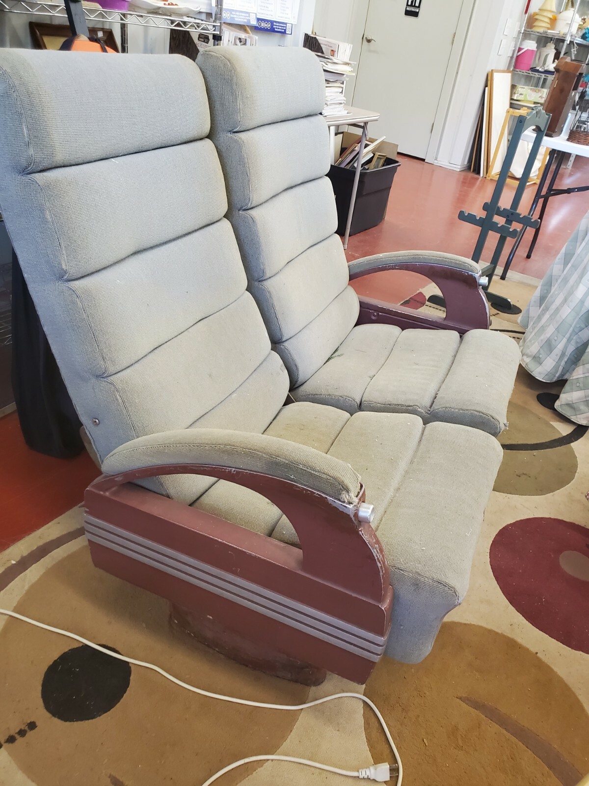 1950s Railroad Seat, Train Seat, Vintage, Cast Aluminum, Needs reupholstered 1950s Railroad Seat, Train Seat, Vintage, Cast Aluminum, Needs reupholstered